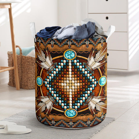 GB-NAT00023-04 Mandala Brown Laundry Basket