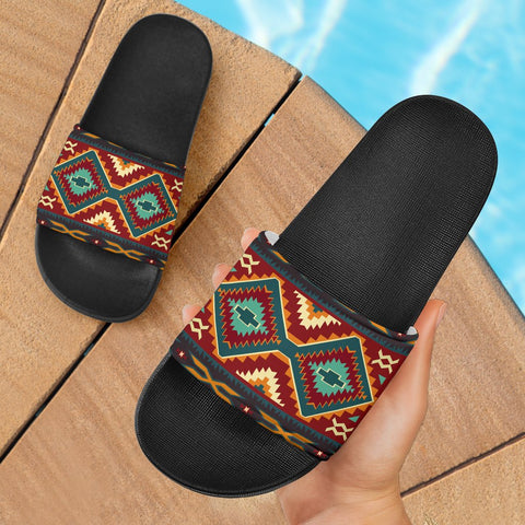 Native Red Yellow Native American Slide Sandals no link