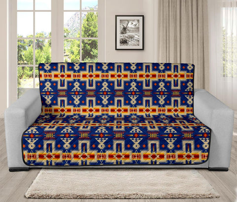 Native American Tribe Navy Pattern 70' Chair Sofa Protector