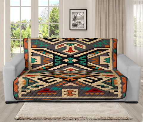 Orange Native Tribes Pattern Native American 70 Chair Sofa Protector