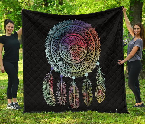 Mandala Dreamcatcher Native American Premium Quilt