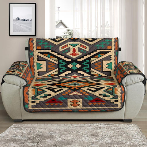 Orange Native Tribes Pattern Native American Chair Sofa Protector