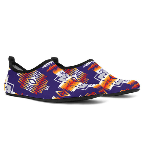 GB-NAT0004 Purple Pattern Native American Aqua Shoes