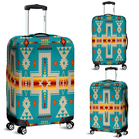 GB-NAT00062-05 Turquoise Tribe Design Native American Luggage Covers