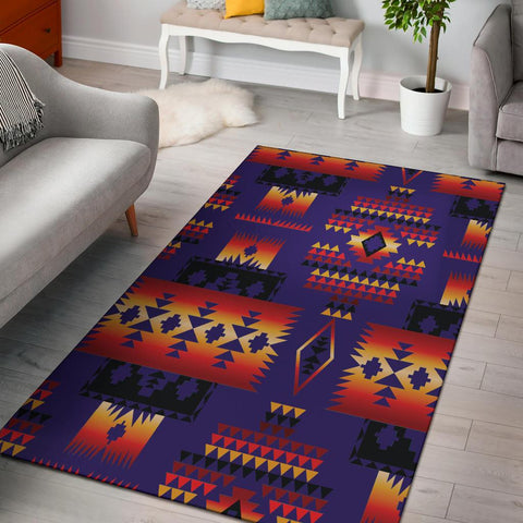 Purple Native Tribes Pattern Native American Area Rug