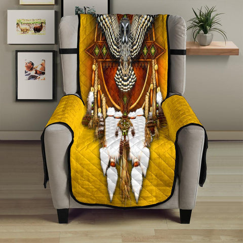 Owl Yellow Native American 23" Chair Sofa Protector