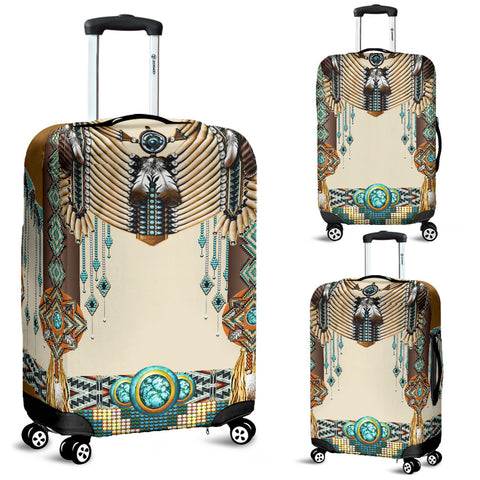 GB-NAT00059 Brown Pattern Breastplate Native American Luggage Covers