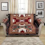 Orange Geometric Native American Chair Sofa Protector