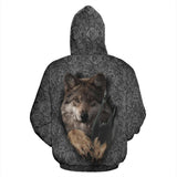 Gray Wolf Native American All Over Hoodie - Powwow Store