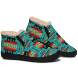 Blue Native Tribes Pattern Native American Winter Sneakers