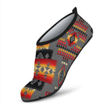 GB-NAT00046-11 Gray Tribe Pattern Native American Aqua Shoes