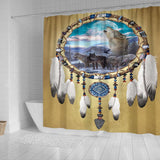 Wolf Dreamcatcher Native American Shower Curtain
