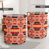 GB-NAT00046-16 Tan Tribe Pattern Laundry Basket