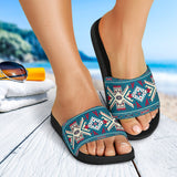 Blue Pink Native Design Native American Slide Sandals no link