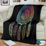 Colorful Dreamcatcher Throw Blanket Mandala Native American Design