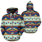 Pattern Geometric 3D Native American Zipper Hoodies no link