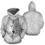 White Wolf Native American All Over Hoodie