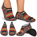 GB-NAT00046-11 Gray Tribe Pattern Native American Aqua Shoes