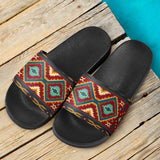 Native Red Yellow Native American Slide Sandals no link