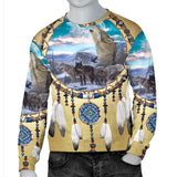 Wolves Dreamcatcher Native American 3D Sweatshirt - Powwow Store