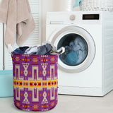 GB-NAT00062-07 Light Purple Tribe Design Laundry Basket