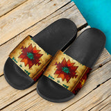 Southwest Brown Symbol Native American Slide Sandals