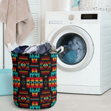 GB-NAT00046-02 Black Native Tribes Pattern Laundry Basket