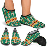 GB-NAT00062-08 Light Green Tribe Design Native American Aqua Shoes