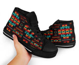 Black Tribal Native American High Top Shoes
