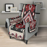 Gray Red Pattern Native American 23" Chair Sofa Protector