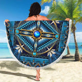 Mandala Blue Native American Pride Beach Blanket