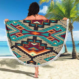 Tribe Blue Pattern Native American Pride Beach Blanket