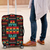 GB-NAT00046-02 Black Native Tribes Pattern Native American Luggage Covers