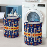 GB-NAT00062-04 Navy Tribe Design Laundry Basket