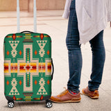 GB-NAT00062-08 Light Green Tribe Design Native American Luggage Covers