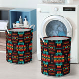 GB-NAT00046-02 Black Native Tribes Pattern Laundry Basket