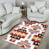 White Native Tribes Pattern Native American Area Rug
