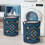 GB-NAT00083	Naumaddic Arts Blue Laundry Basket