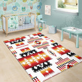 White Native Tribes Pattern Native American Area Rug