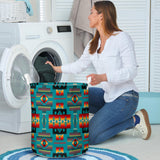 GB-NAT00046-14 Blue Tribes Pattern Laundry Basket