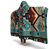 Native American Tribal Pattern Print Hooded Blanket