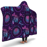 Moonlight Dreamcatcher Native American Design Hooded Blanket