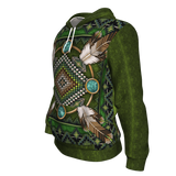 Native American Green Mandala Pattern 3D Pullover Hoodie