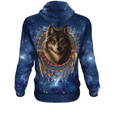 Native American Wolf Dreamcatcher Galaxy 3D Pullover Hoodie no link