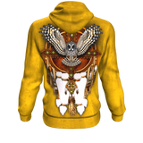 Yellow Owl Dreamcatcher Native American Design 3D Pullover Hoodie