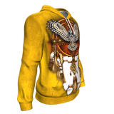 Yellow Owl Dreamcatcher Native American Design 3D Pullover Hoodie