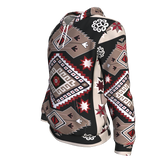 Gray Red Pattern Native American Hoodie