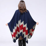 AZTEC Winter Reversible Long Coat - Indian Blanket Poncho - ProudThunderbird