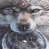Wolf Warrior Wall Hanging Tapestry Native American Design