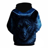 Wolf Blue Face 3D Native American Hoodies no link